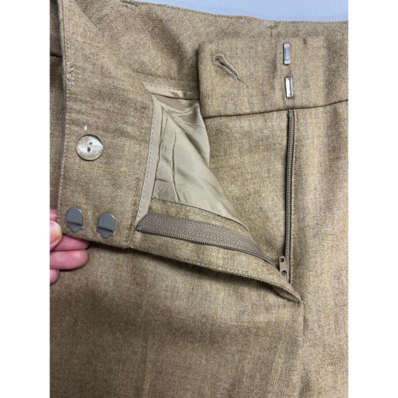 Liz Claiborne Petite 4P Tan Wool Straight Leg Pleats Pants Office Old Money - Picture 5 of 12